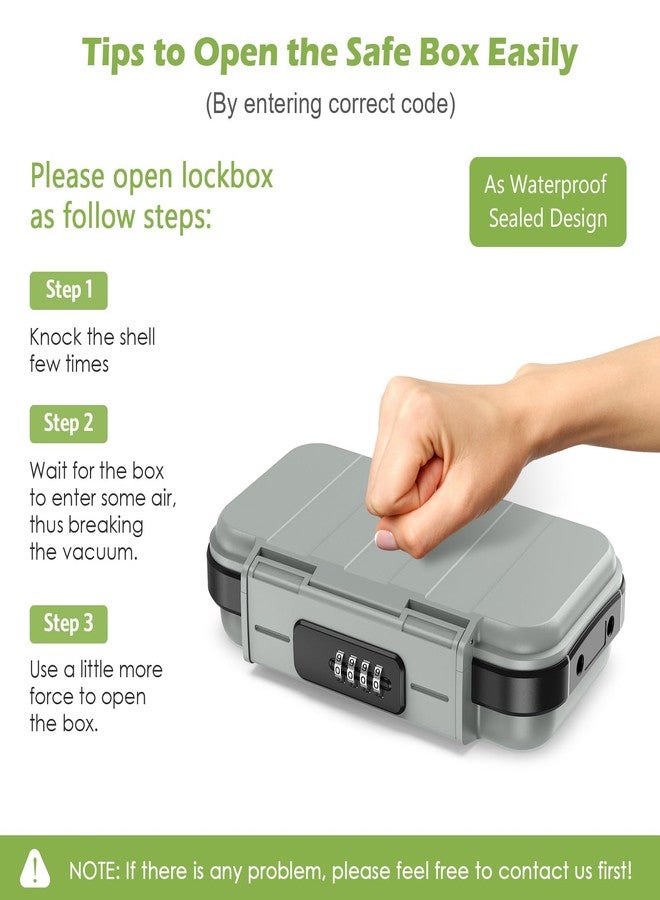 KeeKit Portable Combination Lock Box, Proof Water Personal Box with 4 Digit Combination for Beach, Swimming Pool, Water Work, Shopping Center and Outdoor Camping Activities - Grey - Image 4