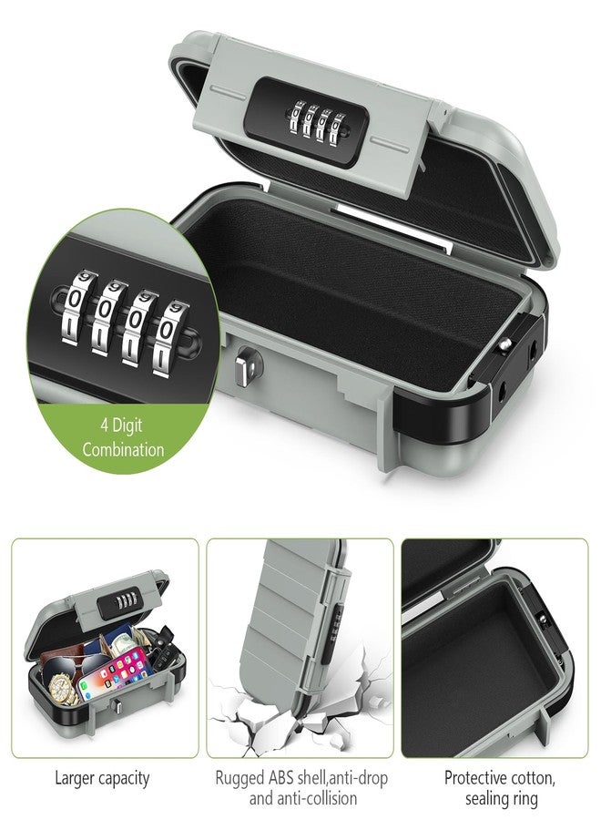 KeeKit Portable Combination Lock Box, Proof Water Personal Box with 4 Digit Combination for Beach, Swimming Pool, Water Work, Shopping Center and Outdoor Camping Activities - Grey - Image 3