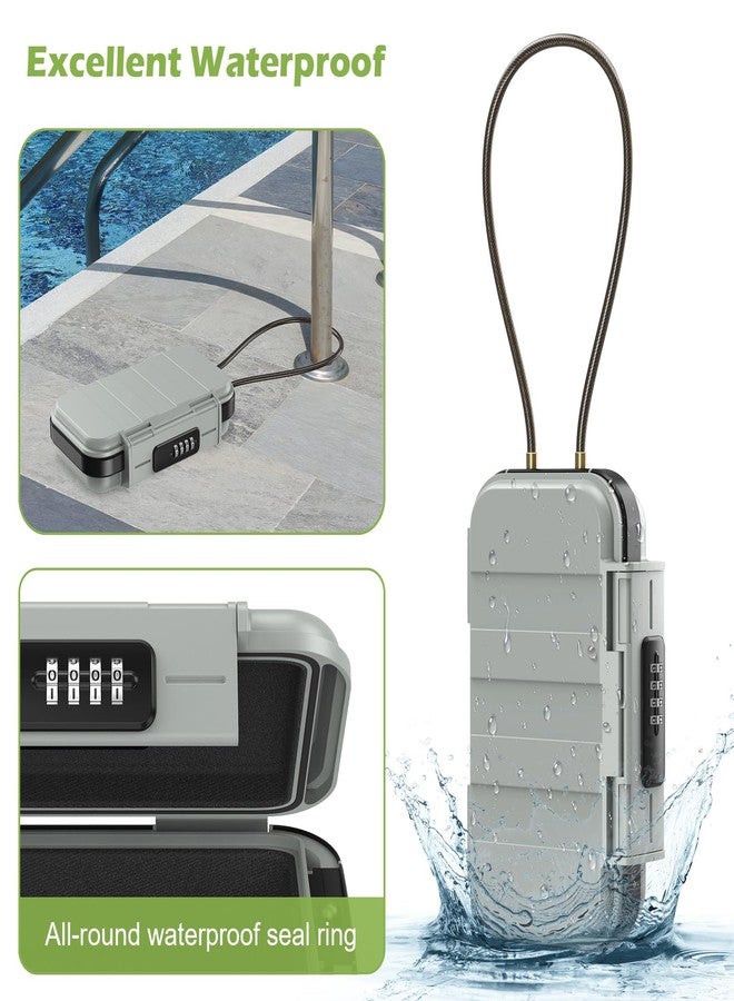 KeeKit Portable Combination Lock Box, Proof Water Personal Box with 4 Digit Combination for Beach, Swimming Pool, Water Work, Shopping Center and Outdoor Camping Activities - Grey - Image 2