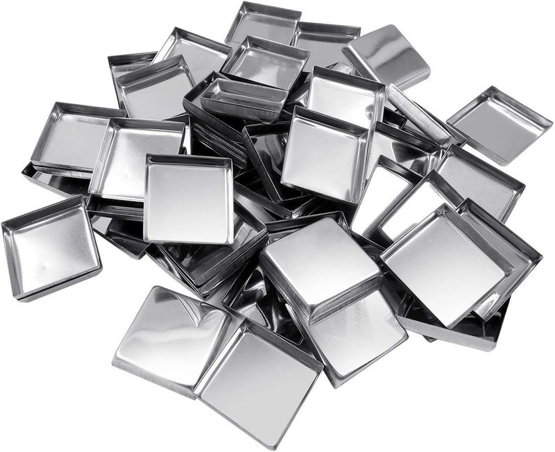 Allwon 56 Pack Empty Square Metal Pans for Eyeshadow Palette Magnetic Makeup Palette (26mm)
