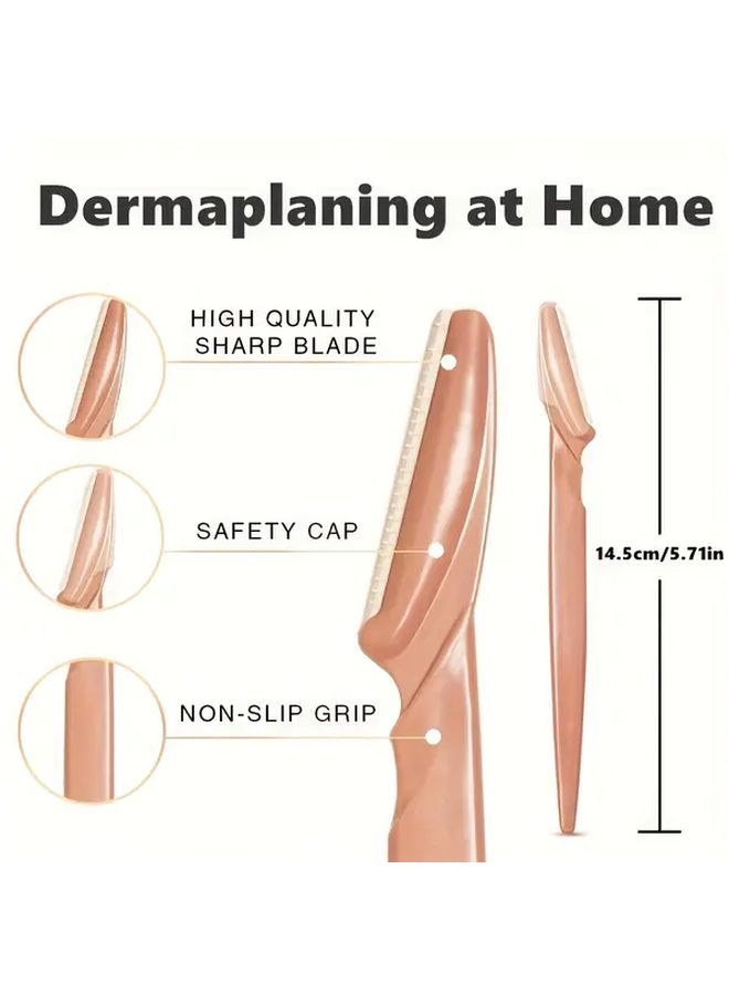 8 Colors Stainless Steel Eyebrow Trimmer Set With Protective Cover For Men Women - Image 2
