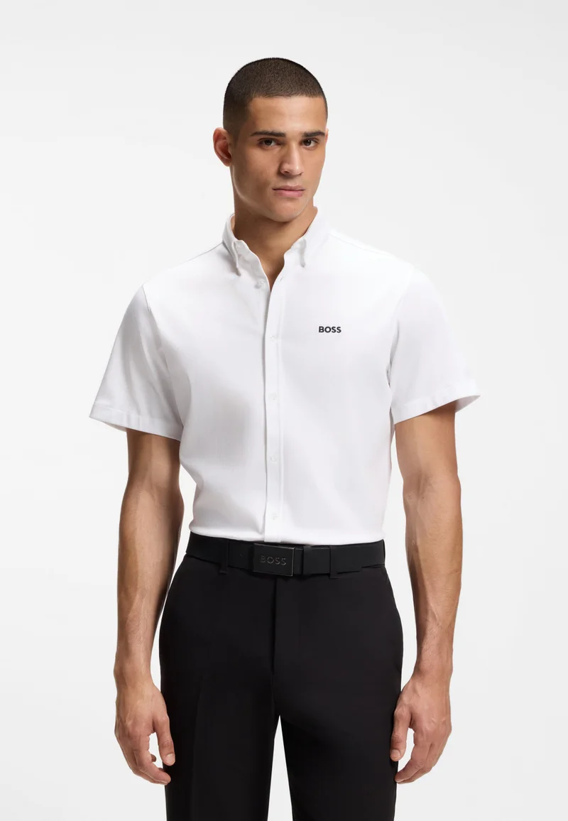 بوس Regular-fit shirt in wrinkle-resistant cotton jersey