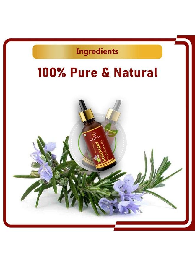 Newish Essential Oil 100% Pure Undiluted Natural & Organic For Skin Hair Pimples Acne T Zone & Underarm High Potency Premium Essential Oil (Rosemary And Orange 30 Ml (Pack Of 1)) - Image 3