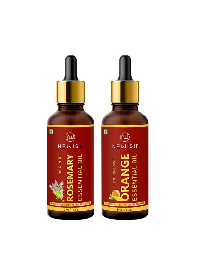 Newish Essential Oil 100% Pure Undiluted Natural & Organic For Skin Hair Pimples Acne T Zone & Underarm High Potency Premium Essential Oil (Rosemary And Orange 30 Ml (Pack Of 1)) - Image 1