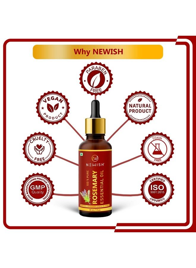 Newish Essential Oil 100% Pure Undiluted Natural & Organic For Skin Hair Pimples Acne T Zone & Underarm High Potency Premium Essential Oil (Rosemary And Orange 30 Ml (Pack Of 1)) - Image 4