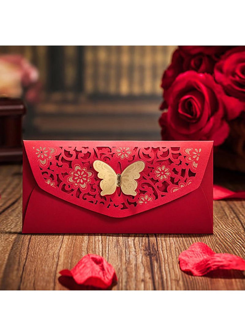 Sweet seven Chinese Red Envelopes - 4 PCS Money Pockets for Business, Invitations, Weddings, Birthdays, and New Year Party - Elegant  - Image 3