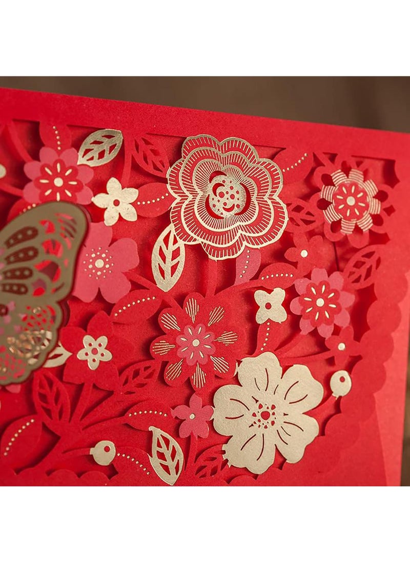Sweet seven Chinese Red Envelopes - 4 PCS Money Pockets for Business, Invitations, Weddings, Birthdays, and New Year Party - Elegant  - Image 5
