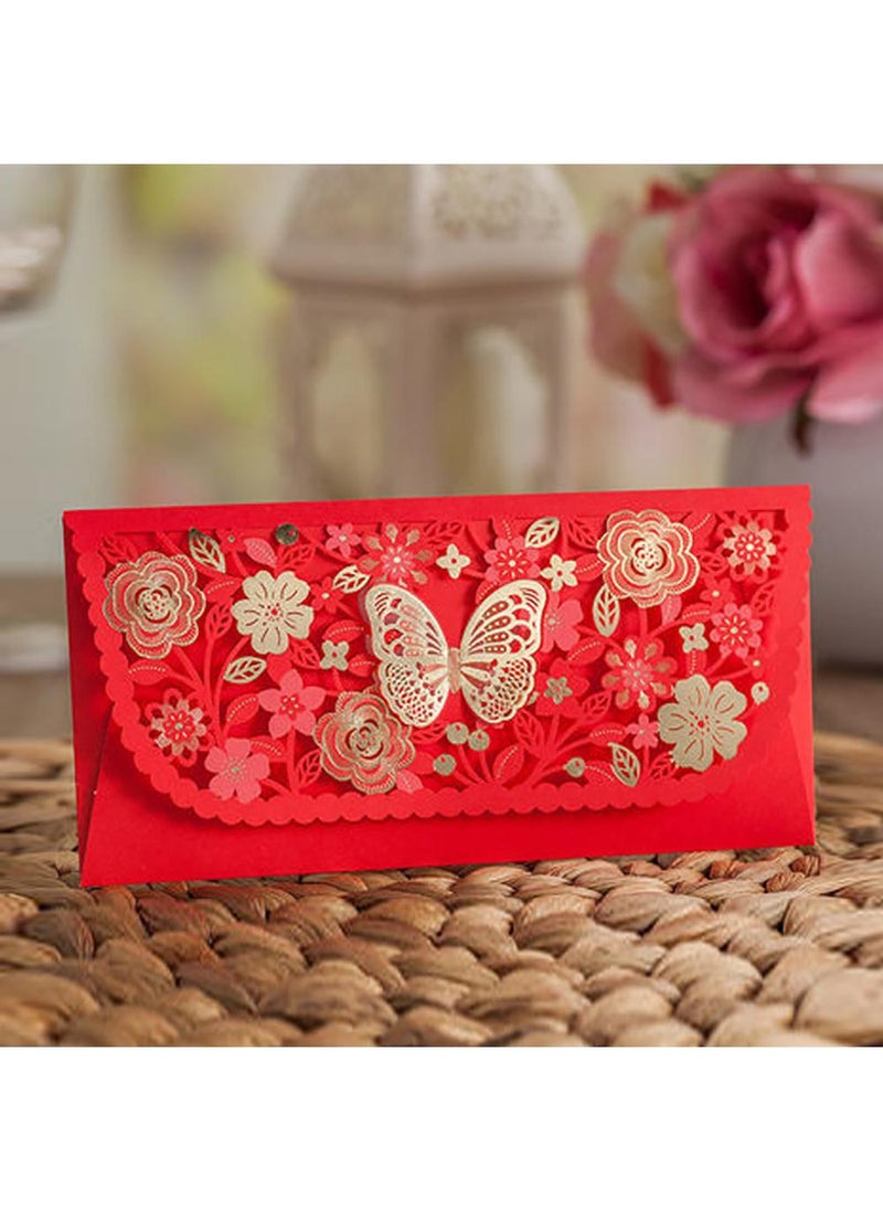 Sweet seven Chinese Red Envelopes - 4 PCS Money Pockets for Business, Invitations, Weddings, Birthdays, and New Year Party - Elegant  - Image 1