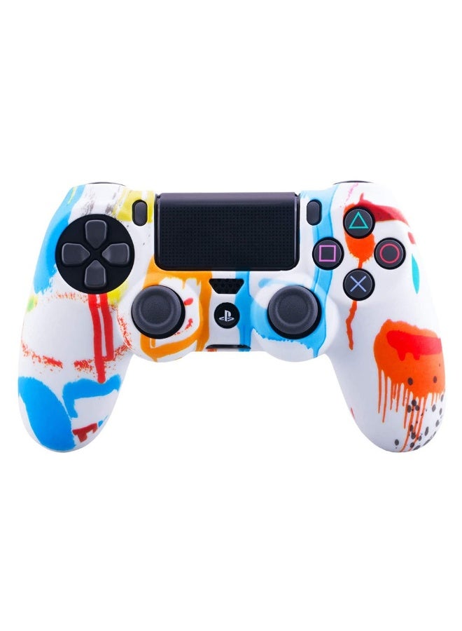 غطاء حماية من السيليكون لوحدة تحكم بلاي ستيشن 4، جلد ناعم مضاد للانزلاق بتصميم مموه لجهاز سوني دوال شوك 4، جراب حماية متعدد الألوان لوحدة تحكم بلاي ستيشن 4 - Image 1