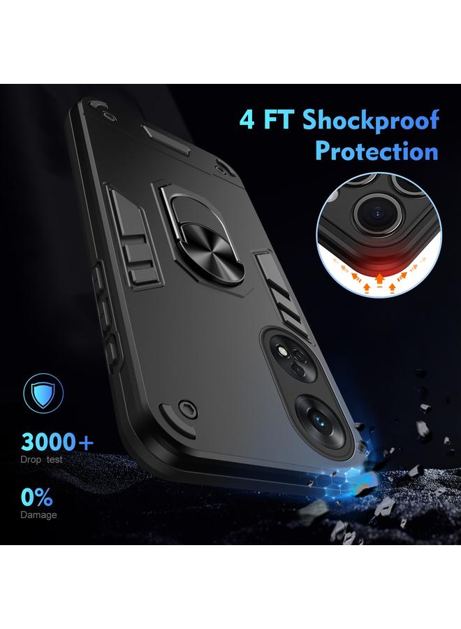 S-TOP Case For OPPO Reno8 T 4G Shockproof Metal Ring Holder Phone Case - Image 4