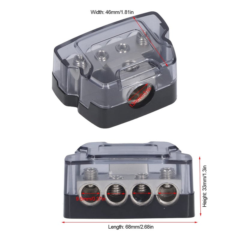 4 Way Power Distribution Block Fuse Holder Ground Distributor for Car Audio Amplifier RV Boat - Image 3