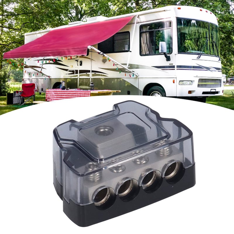 4 Way Power Distribution Block Fuse Holder Ground Distributor for Car Audio Amplifier RV Boat - Image 5