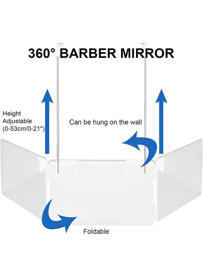 GoldenLike Trifold Makeup Mirror with Lights,3 Way Mirror for Self Hair Cutting,360° Viewing Barber Mirror,Rechargeable Self Cut Mirror for Self Hair Cutting Trim Shaving at Home(White) - Image 5