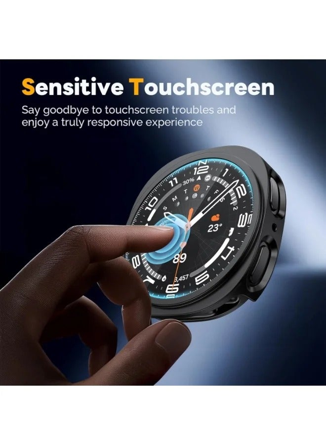 جراب واقي شاشة Samsung Galaxy Watch 8 مقاس 40 مم، ملحقات، غطاء وجه واقي، مصد صلب مدمج مع غشاء زجاجي مقوى - Image 2