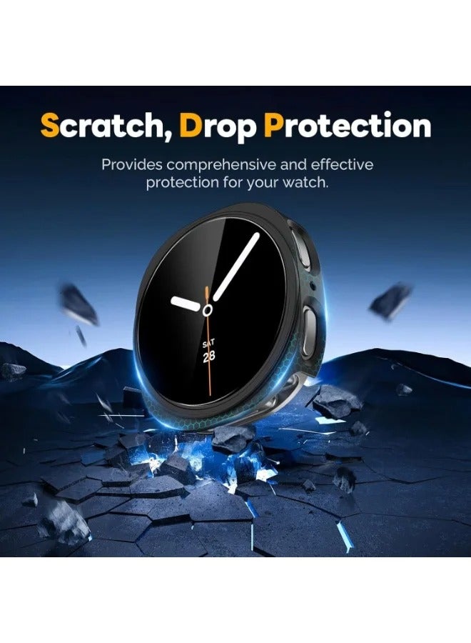 جراب واقي شاشة Samsung Galaxy Watch 8 مقاس 40 مم، ملحقات، غطاء وجه واقي، مصد صلب مدمج مع غشاء زجاجي مقوى - Image 4