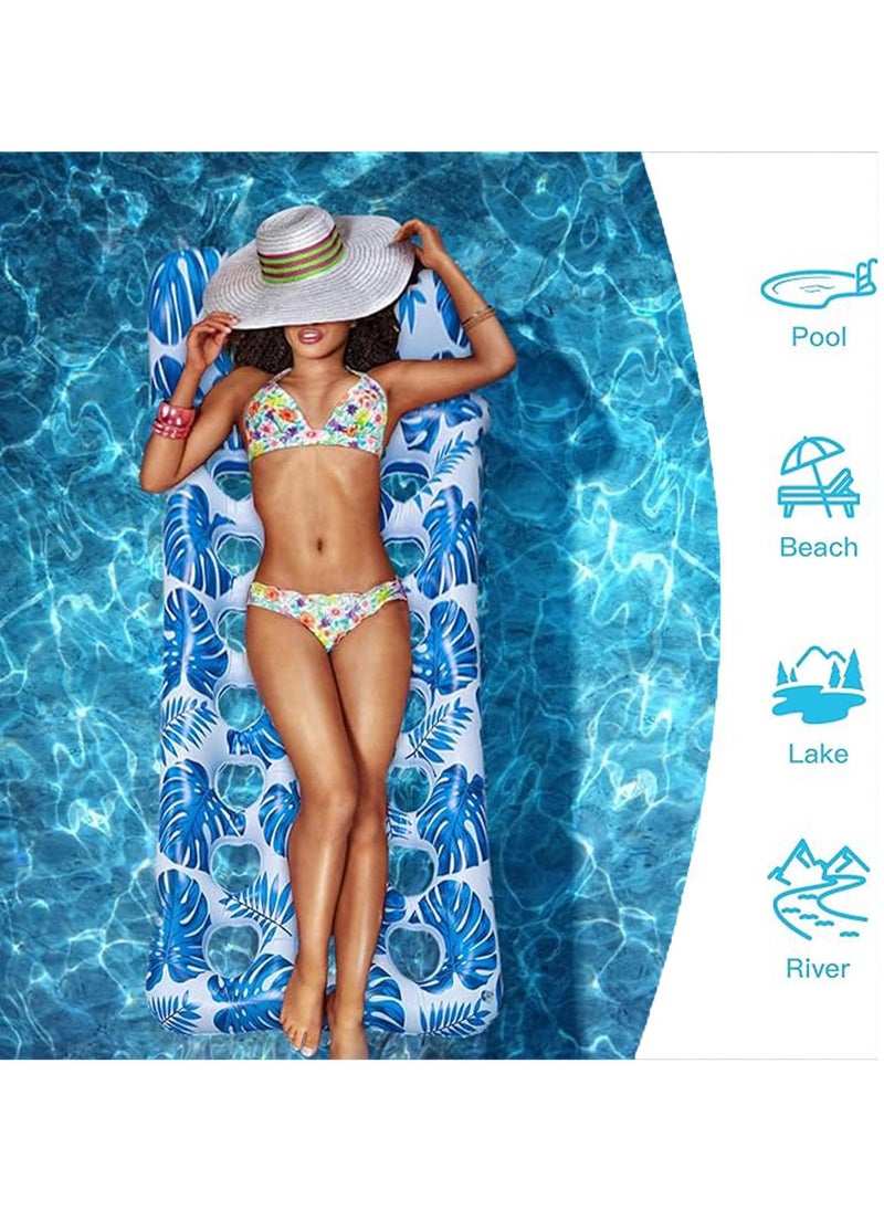 AUTOYSUR - Pool float for adult,Pool Lounger Float,Water Lounger Pool Chair Lounge,Inflatable Pool Hammock Float 21-Cooling Holes, Floating Mat Swimming Pool Floats Toys for Pool Party, Beach, Lake,pink - Image 1
