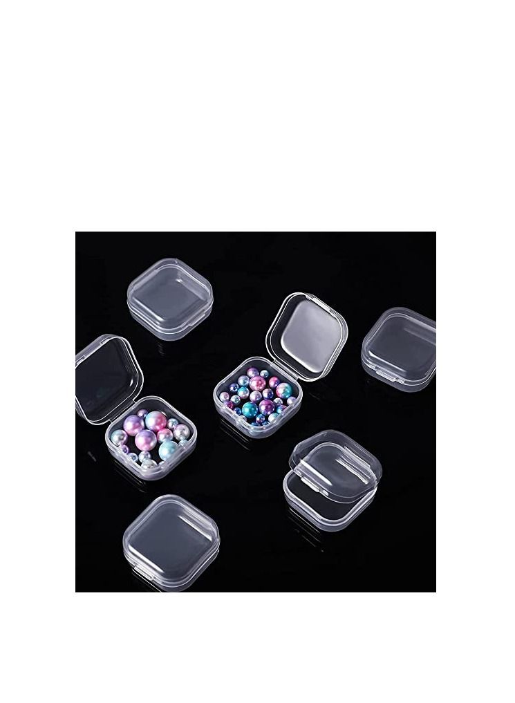 SYOSI Containers Box, 6 Pack Small Clear Plastic Storage Containers with Hinged Lids for Organizing, Mini Beads Storage Containers Box for Jewelry, Hardware, Crafts, Pills, Tiny Beads (1.37 x 1.37 x 0.7 in) - Image 1