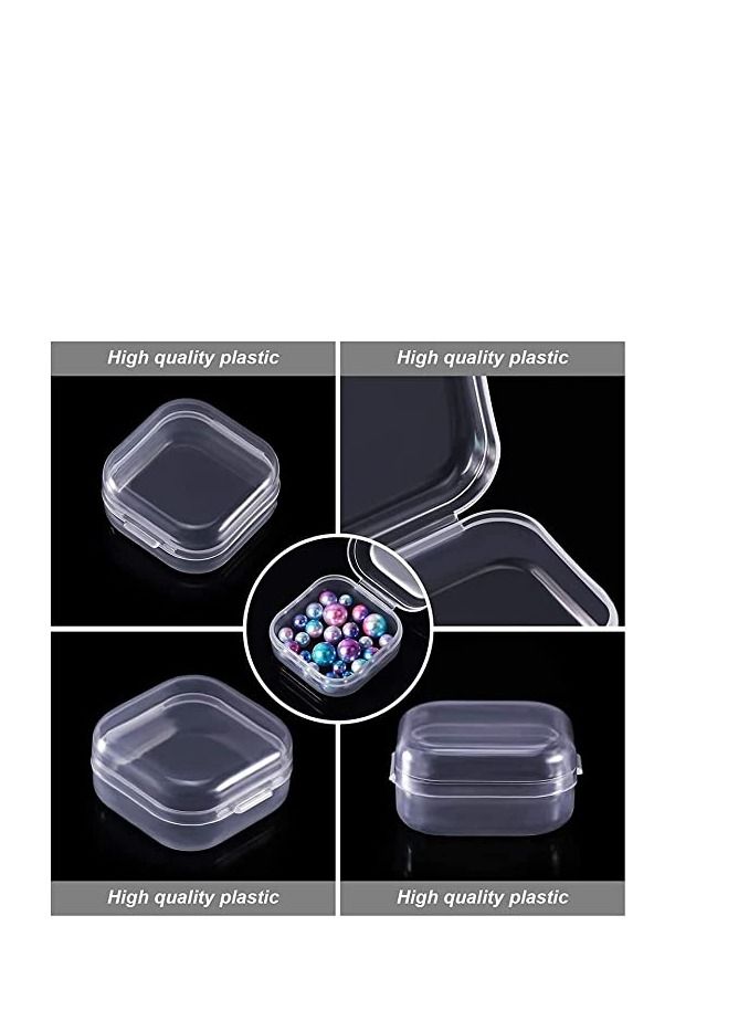 SYOSI Containers Box, 6 Pack Small Clear Plastic Storage Containers with Hinged Lids for Organizing, Mini Beads Storage Containers Box for Jewelry, Hardware, Crafts, Pills, Tiny Beads (1.37 x 1.37 x 0.7 in) - Image 2