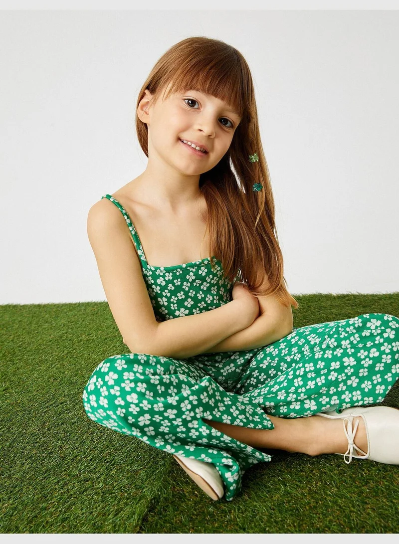 كوتون Floral Crop Tanktop Thick Strappy