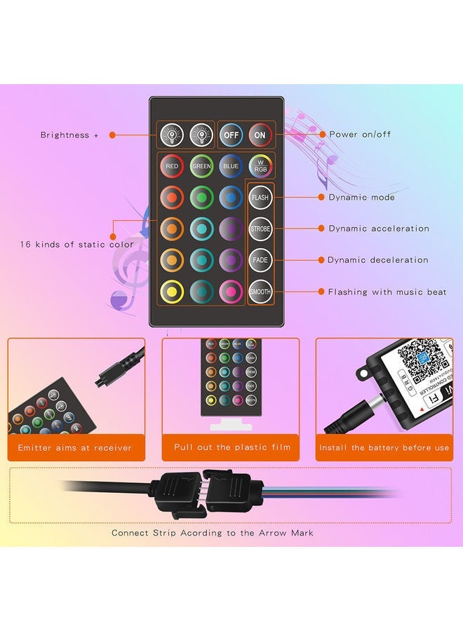 NIBEMINENT Intelligent RGB Strip Light Multicolour - Image 3
