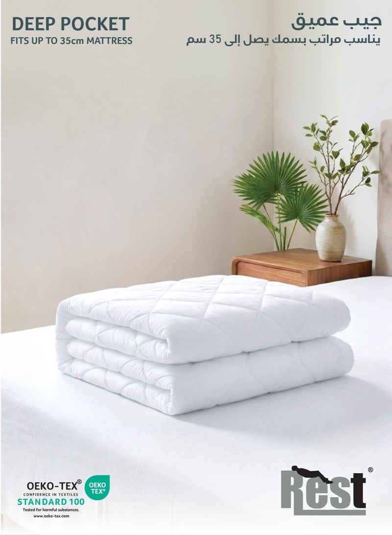 Rest Quilted Thickened Waterproof Queen Mattress Protector - 160x200+35cm - Image 4