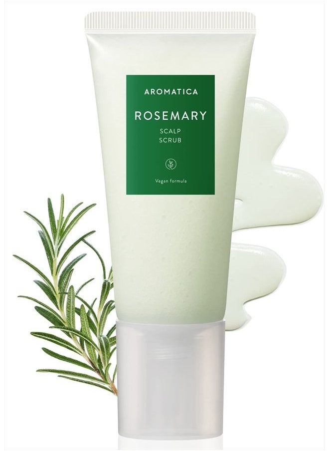 AROMATICA - مقشر فروة الرأس بإكليل الجبل 5.82 أونصة / 165 جرام، خالي من الكبريتات والسيليكون، نباتي، تنظيف فروة الرأس بحبيبات الملح، ينشط ويقشر فروة الرأس، تقشير دقيق - Image 1