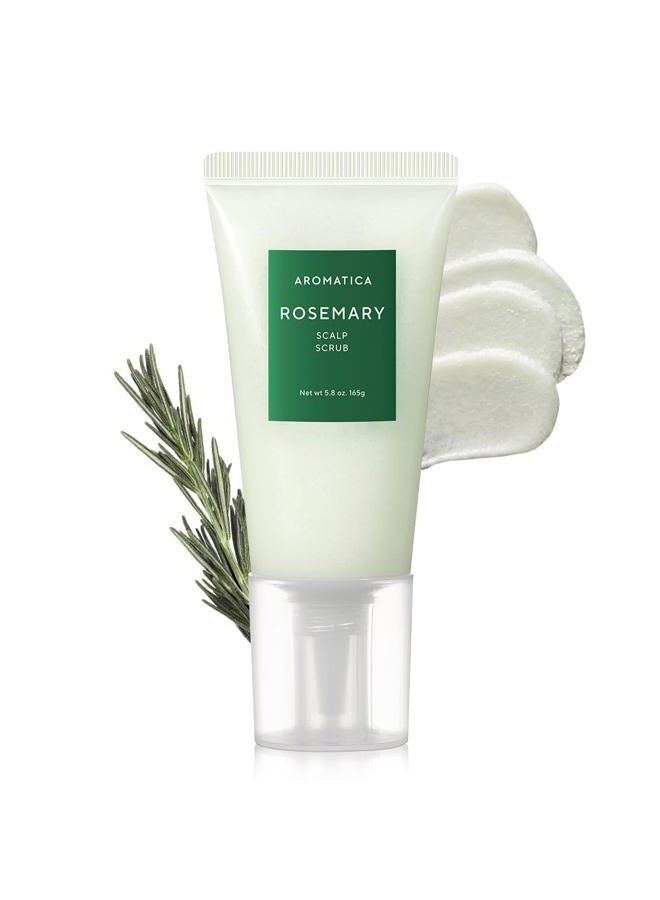AROMATICA مقشر فروة الرأس بإكليل الجبل 5.82 أونصة / 165 جرام، خالي من الكبريتات والسيليكون، نباتي، تنظيف فروة الرأس بحبيبات الملح، ينشط ويقشر فروة الرأس، تقشير دقيق - Image 1