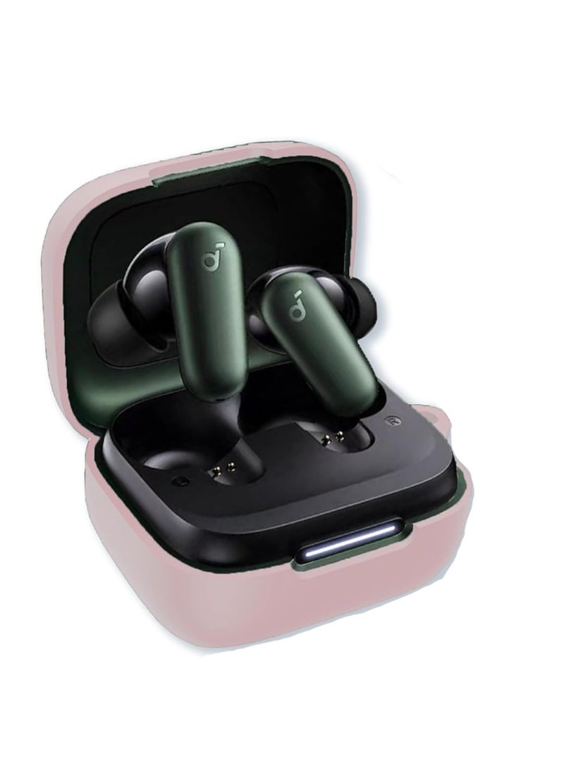 QIRG Silicone Case for Anker Soundcore P30i/R50i NC Earphone case, Anti Drop and dustproof Earbuds case Cover With Hook（Pink） - Image 1