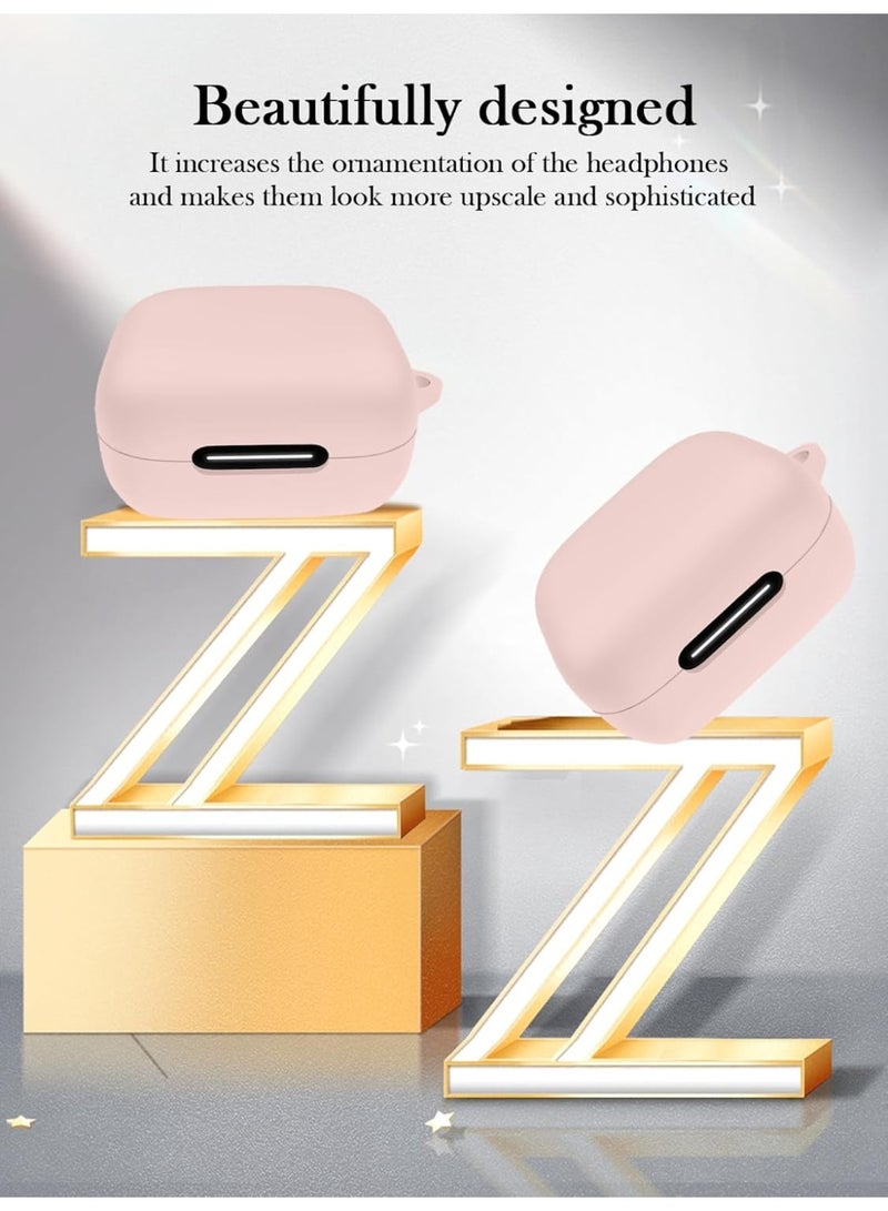 QIRG Silicone Case for Anker Soundcore P30i/R50i NC Earphone case, Anti Drop and dustproof Earbuds case Cover With Hook（Pink） - Image 3