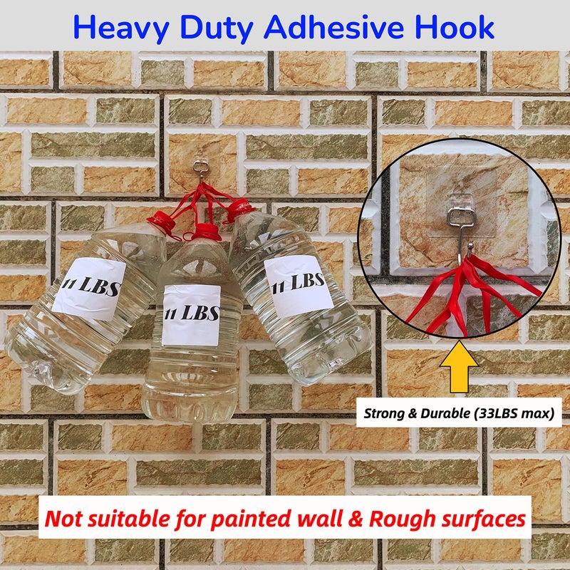 SZNKB Large Adhesive Hooks, 12-Pack Sticky Hangers for Hanging Heavy Duty, Transparent Waterproof Oil-Proof and Rustproof, Towel and Coats Hooks for Bathroom,Kitchen Home and Office - Image 3