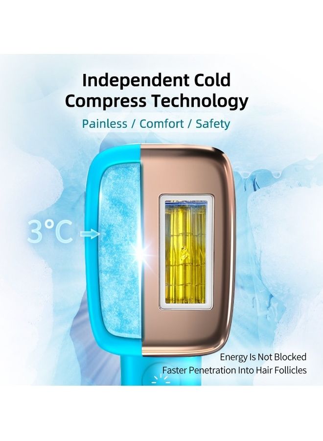MLAY T14 Painless Ice Compress Hair Removal Device With Bikini Removal Lamp Sky Blue - Image 2