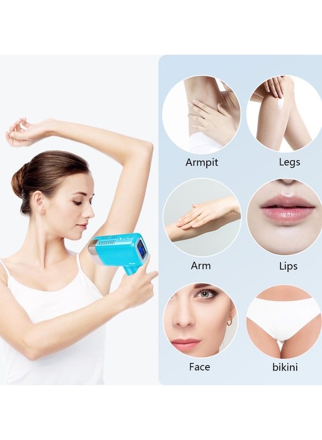 MLAY T14 Painless Ice Compress Hair Removal Device With Bikini Removal Lamp Sky Blue - Image 3
