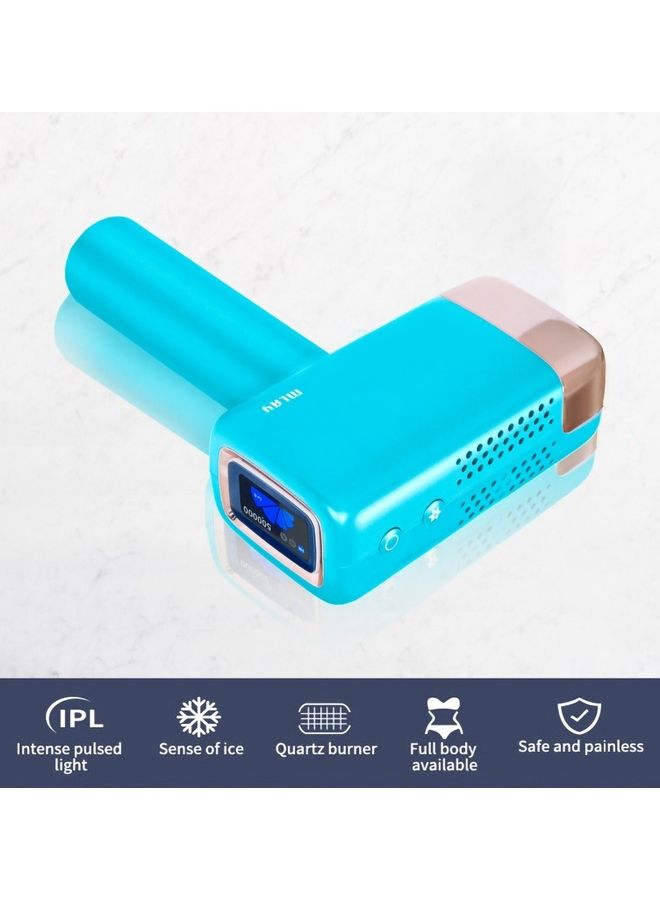 MLAY T14 Painless Ice Compress Hair Removal Device With Bikini Removal Lamp Sky Blue - Image 5