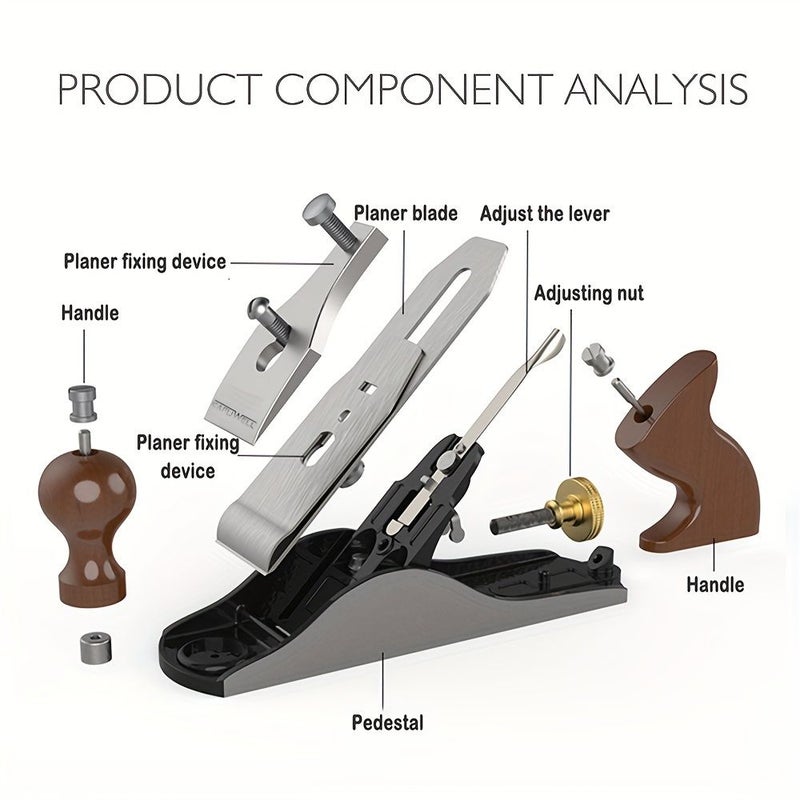 Handmade No 4 Woodworking Plane European Style Carbon Steel Blade Rosewood Handle Professional Grade Planing Tool For DIY Furniture Making Comfortable Grip - Image 4
