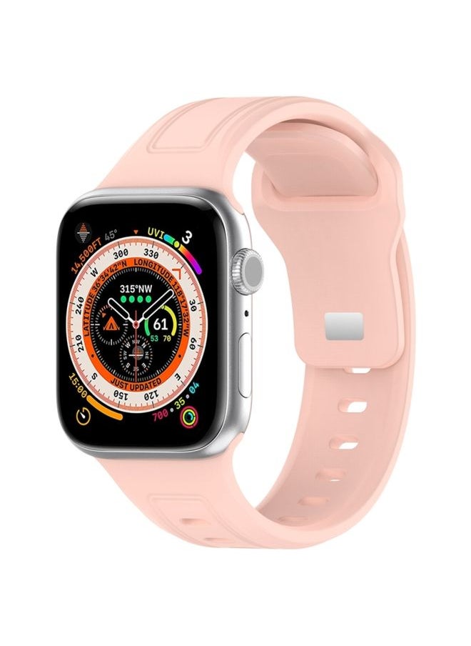 Generic - Replacement Strap For Apple Watch 2 38mm Square Buckle Silicone Watch Band Light Pink - Image 1