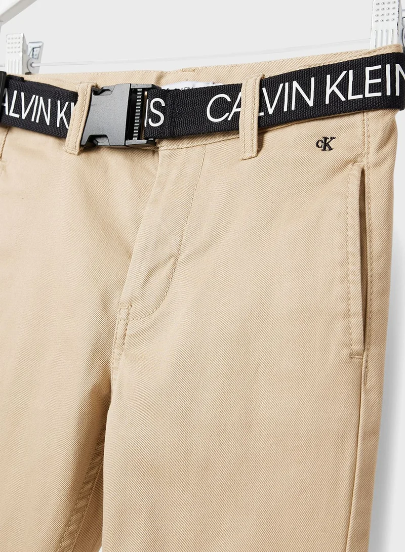 Calvin Klein Jeans Kids Belted Chino Pants