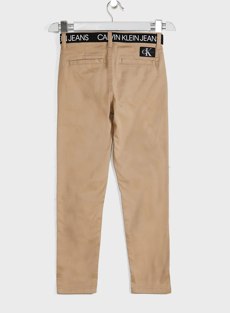 Calvin Klein Jeans Kids Belted Chino Pants