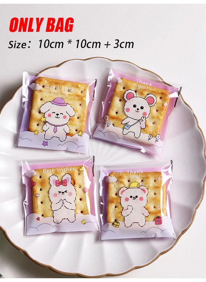 Depend 200 PCS Mini Cookie Candy Bags Self Adhesive Candy Bags Chocolate Candy Gift Bags for Bakery Biscuit Candy Chocolate(10*10cm)  - Image 3
