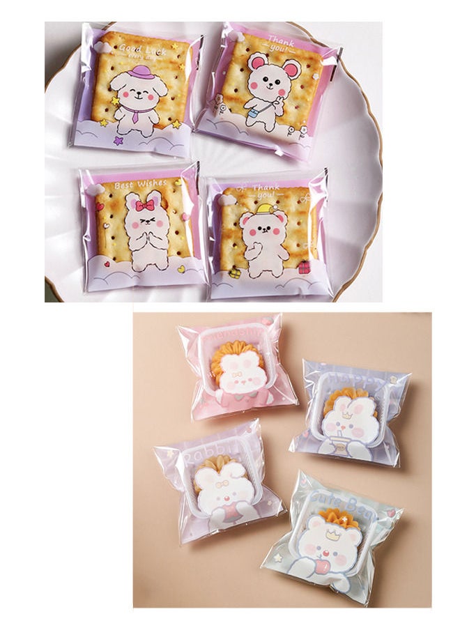 Depend 200 PCS Mini Cookie Candy Bags Self Adhesive Candy Bags Chocolate Candy Gift Bags for Bakery Biscuit Candy Chocolate(10*10cm)  - Image 2