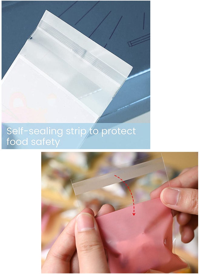 Depend 200 PCS Mini Cookie Candy Bags Self Adhesive Candy Bags Chocolate Candy Gift Bags for Bakery Biscuit Candy Chocolate(10*10cm)  - Image 5
