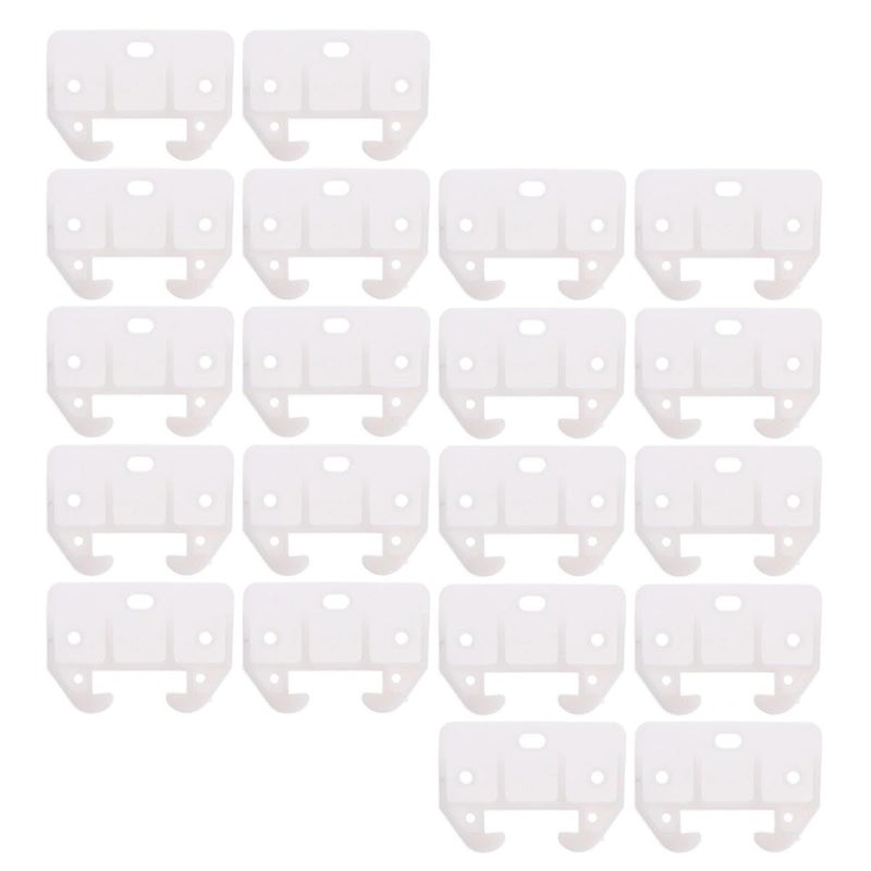20Pcs Large White Plastic Drawer Slide Track Guides Crab Shaped Pins For Cabinet Wardrobe Hardware Replacement - Image 2