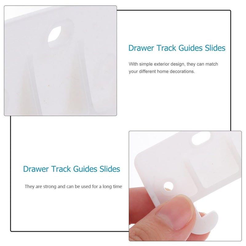 20Pcs Large White Plastic Drawer Slide Track Guides Crab Shaped Pins For Cabinet Wardrobe Hardware Replacement - Image 3