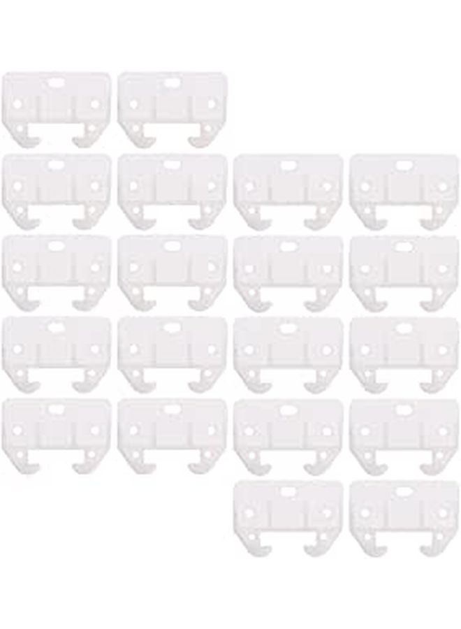 20Pcs Large White Plastic Drawer Slide Track Guides Crab Shaped Pins For Cabinet Wardrobe Hardware Replacement - Image 1