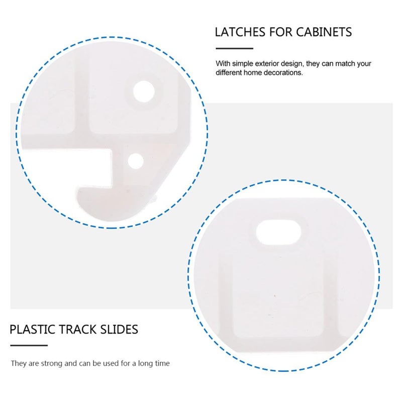 20Pcs Large White Plastic Drawer Slide Track Guides Crab Shaped Pins For Cabinet Wardrobe Hardware Replacement - Image 5