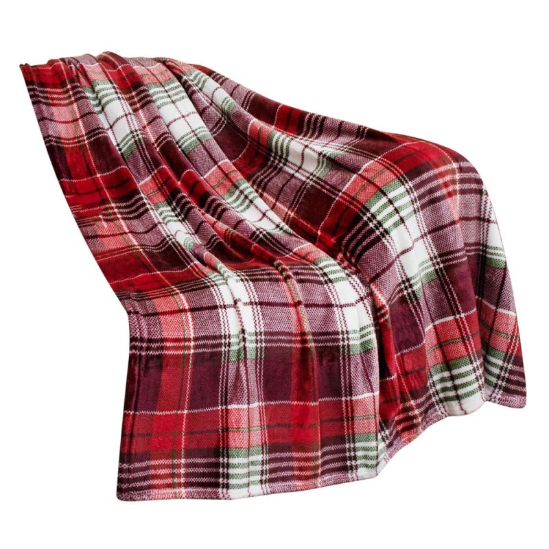 Christmas Blanket 100x70 Cm Soft Plush Polyester - Charming Reindeer Snowflake Design Festive Warmth for Home Sofa Decoration - Image 1