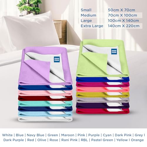 Mee Mee Reusable Water Proof Cotton Bed Protector Sheet/Extra Absorbent Mat/Dry Sheets/Urine Sheet/Dry Mat(Large, Dark Pink)(100CmX140Cm) - Image 5