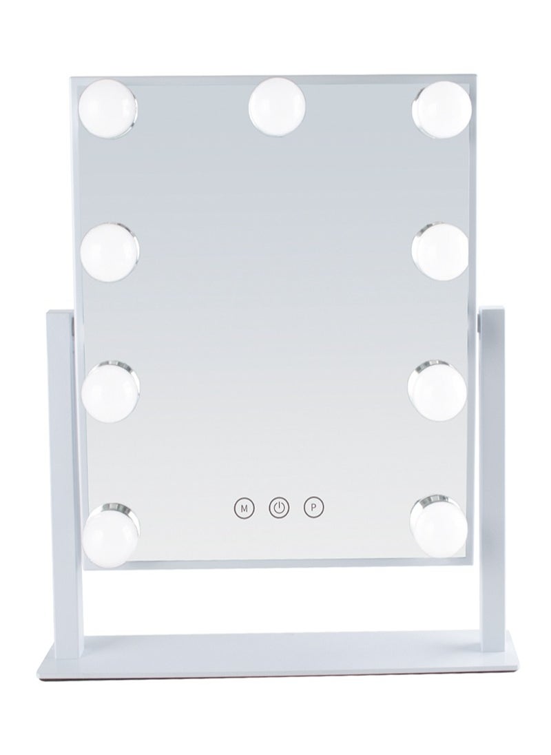 ETG - Vanity Mirror with Lights, Hollywood Lighted Makeup Mirror with 9 Dimmable Bulbs & 3 Color Lighting Modes, Detachable 10x Magnification, 360°Rotation, Smart Touch Control - Image 1