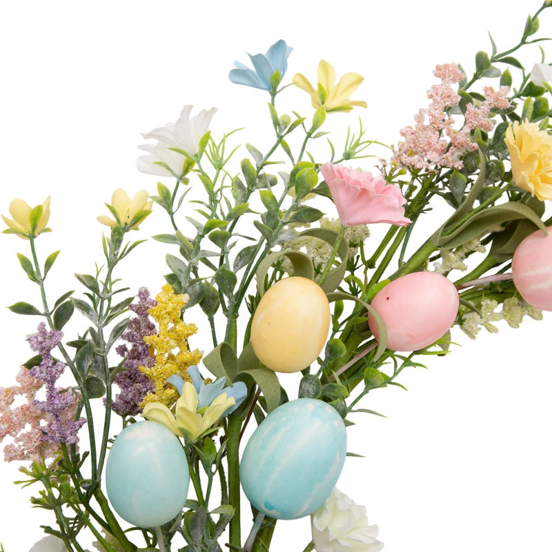 VGIA 18 inch Easter Wreath Artificial Easter Egg Wreath for Front Door Easter Door Wreath Spring Wreath with Pastel Eggs and Mixed Twigs for Easter Decorations - Image 3