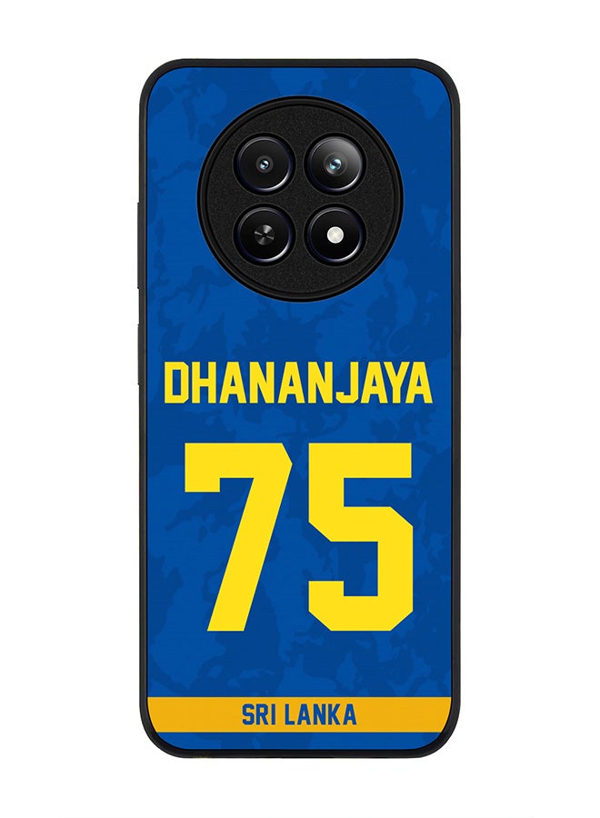 Stylizedd Rugged Black edge case for Realme 12 / Realme 12x, Slim fit Case Flexible TPU Gel Thin Cover - Team Sri lanka Dhananjaya de Silva, Jersey No 75 - Image 1