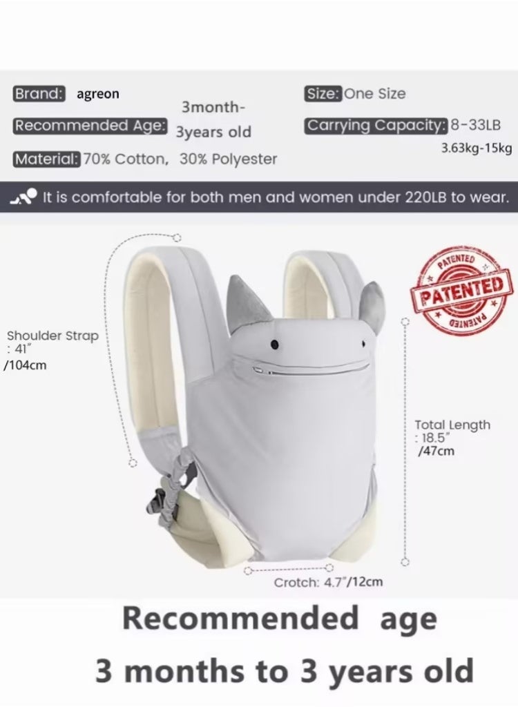 AGREON Baby Carrier Newborn to Toddler with Pocket, 4-in-1 Easy to Wear Ergonomic Adjustable Breathable Carrier Slings, Perfect for Baby Infants up to 15kg Toddlers, Grey - Image 2